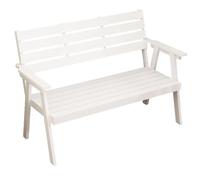 ZHAOBEIK Banco de Madera para Exterior, Banco Jardin Resistente a la Intemperie, con Capacidad de 500kg, para Jardín, Porche y Patio(White,120x60x90cm/47x24x35in)