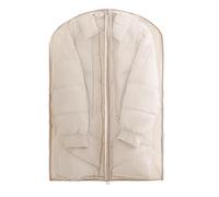 ZHAOBEIK Fundas Ropa de Organza, Bolsas Guardar Ropa Armarios con Cremallera Autocomprimible, Fundas Abrigos Armario para Abrigos y Chaquetas(Beige,60x17x110cm/24x7x43in)
