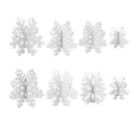 ZHAOCAI Decorazione natalizia da tavola, decorazione in Legno 3D a Forma di fiocco di Neve Bianco, adatta per decorazioni invernali e decorazioni natalizie per interni.