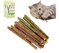 ZHAOCAI Palillos de hierba gatera, 12 unidades, para el cuidado dental, contra el mal aliento, alivio del estrés, juguete natural para gatos, seguro