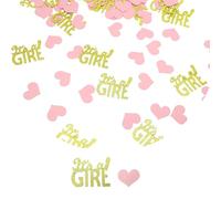 ZHAOCI Gender Reveal Party Deko, Babyparty Deko Niña Niño, 100 unidades Baby Shower Colorido Confeti Decorativo, Confeti con purpurina para decoración de fiestas de bebé, (forma de corazón, rosa)