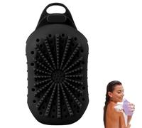 ZhaoCo Bolsa de jabón de silicona y bolsa de jabón para usar en la ducha, secado rápido y libre de moho, diferentes rugosidades en ambos lados, esponja de ducha Body Scrubber (negro)