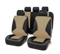 ZHAOHAO Fundas Asientos Coche para Citroen C3 Aircross C4 Aircross C5 Aircross C5 Aircross S 2000-2024, Juegos de Cubreasientos Cuero Transpirables Funda Protectores Interior Accesorios,Black-Beige