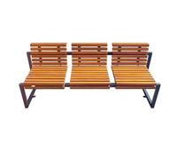 Zhaoj24-05 Banco de Muebles de jardín Banco con Respaldo for jardín, Silla de Madera for Exteriores, Silla de Acero, Asiento de Madera for terraza de Parque y Ocio Adecuado para Patio, Parque(Medio)
