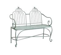 Zhaoj24-05 Banco de Muebles de jardín Banco de jardín rústico de Hierro con reposabrazos y Respaldo, Muebles de Exterior de 2 plazas, Bancos Decorativos for Patio y balcón Adecuado para Patio, Parque