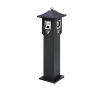 Zhaoj24-05 Cenicero de Cigarrillos Papelera Vertical extintora for Exteriores con Tapa, recolector de Colillas, Zona de Fumadores, cenicero de Acero Inoxidable Cenicero de pie(Negro)