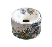 Zhaoj24-05 Ceniceros de Puros Cenicero Redondo de cerámica Retro con Forma Embudo, Ideal for el hogar o la Sala Estar. Protege del Polvo y Viento Gracias a su Tapa