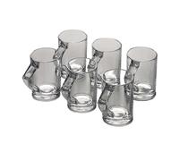 Zhaoj24-05 Copa de vidrio Juego de 6 tazas vidrio transparente con asa, 8. oz, sin plomo, for bebidas frías y calientes