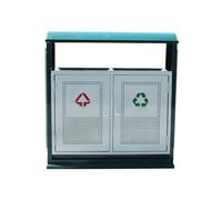 Zhaoj24-05 Cubos de basura para exteriores Contenedor de basura metálico for calle, exterior, comercial, áreas públicas, contenedor residuos clasificados