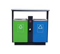 Zhaoj24-05 Cubos de basura para exteriores Contenedor de reciclaje residuos for exteriores, bote basura metálico clasificado for jardín flores