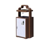 Zhaoj24-05 Cubos de basura para exteriores Cubo de basura metal estilo antiguo chino for hoteles, calles y espacios públicos al aire libre