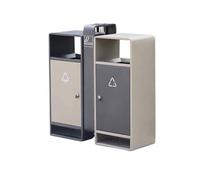 Zhaoj24-05 Cubos de basura para exteriores Papelera de acero inoxidable clasificada for el hogar, exterior, calle, plaza