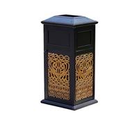 Zhaoj24-05 Cubos de basura para exteriores Papelera de aluminio fundido for exteriores con diseño calado for zonas públicas