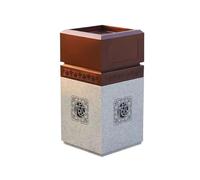 Zhaoj24-05 Cubos de basura para exteriores Papelera de calle imitación mármol for exteriores, acero inoxidable, vertical