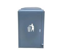 Zhaoj24-05 Cubos de basura para exteriores Papelera de pedal for exteriores, acero galvanizado, for calle, pintoresca