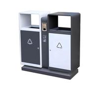 Zhaoj24-05 Cubos de basura para exteriores Papelera doble for exteriores, de acero inoxidable, for uso público