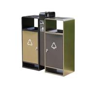 Zhaoj24-05 Cubos de basura para exteriores Papelera doble for exteriores de acero inoxidable, ligera y lujo, con cenicero