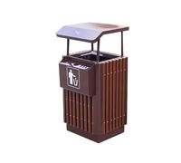 Zhaoj24-05 Cubos de basura para exteriores Papelera for parques al aire libre, áreas públicas, papelera de madera meta y plástico
