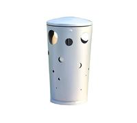 Zhaoj24-05 Cubos de basura para exteriores Papelera metálica creativa for exteriores, ideal for espacios públicos comerciales(Silver)