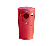 Zhaoj24-05 Cubos de basura para exteriores Papelera metálica creativa for exteriores, ideal for espacios públicos comerciales(Red)