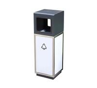 Zhaoj24-05 Cubos de basura para exteriores Papelera metálica esmaltada for exteriores, comercial y pública(Negro)