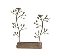 Zhaoj24-05 Estante de joyería Soporte for joyería Dual Trees con Base de Bandeja Madera