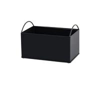 Zhaoj24-05 Estantería Caja de Almacenamiento Libros Multiusos Hierro y Cuero con Asas, Caja organizadora Registros(Negro)