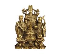 Zhaoj24-05 Estatua de Feng Shui de bronce de tres inmortales recluta riqueza y recibe beneficios, adornos de Feng Shui de la suerte para mejorar la decoración de escritorio de la fortuna (pequeña)