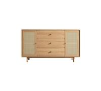 Zhaoj24-05 Gabinetes Tipo Buffet Aparador de Madera Maciza for Sala de Estar, gabinete de Almacenamiento de Mimbre contra la Pared, Mueble de Entrada, cómoda for Comedor