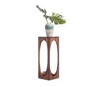 Zhaoj24-05 Pedestal de bonsái Estantería de flores mármol y nogal negro for sala estar, ideal for bonsáis interior(Pequeño)