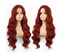 Zhaoj24-05 Pelucas para Mujer Peluca sintética de Color Rojo Vino Ondulado Largo for Mujer, Peluca de Lolita de Fiesta de Cosplay de Media Parte Natural Resistente al Calor para Fiesta Cosplay Peluca