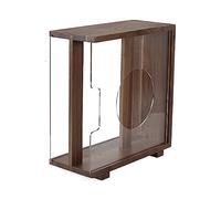 Zhaoj24-05 Soporte para CD Soporte for almacenamiento de discos vinilo, caja for LP con marco madera maciza, soporte for álbumes vintage, proceso espiga cola milano, cubo for(Black walnut)