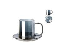 Zhaoj24-05 Tazas de café Juego de taza y platillo café Simple 260ML, transparente Color sólido for el hogar, agua alta belleza for oficina