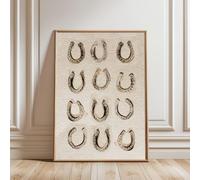 ZHAOLIN Cuadro decorativo de pared con estampado de herraduras de estilo western para una decoración minimalista con temática vaquera rústica (60x90x3 cm/sin marco).