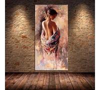ZHAOLIN Pintura en lienzo de mujer semidesnuda abstracta, póster de belleza sexy e impresiones, cuadro artístico de pared para decoración de sala de estar, Cuadros 60x120cm sin marco