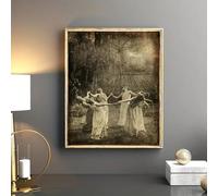 ZHAOLIN Póster vintage con impresión en lienzo de bruja gótica, arte de pared, pintura para baño, dormitorio, sala de estar, decoración de pared, 30 x 50 cm, sin marco