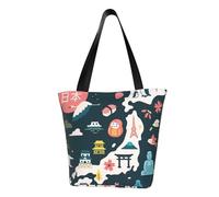 ZHAOLQ Bolsa de hombro ligera con estampado de mapa de Japón con símbolo cultural, salidas de verano, viajes, senderismo, trabajo, uso casual