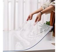 Zhaomi Película Protectora De Mesa De PVC Transparente, Mantel Transparente con Borde Biselado Impermeable E Inodoro De 0,8 Mm, Funda De Mantel Transparente, Adecuada para Mesas (40x140cm/16x55in)