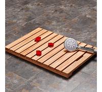 Zhaomi Tarima de Ducha, Alfombrilla de Ducha Clásica,Pedal Suelo Estera,Estera Antideslizante,Tarima de Madera,para Uso en Interiores o Exteriores (80x40cm/31x15.7in)