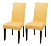 ZhaoQIAN Juego de 2/4/6 Fundas Impermeables de PU for sillas de Comedor: Fundas duraderas for Cocina, Hotel y Restaurante.(Yellow,2pack)