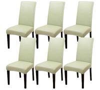 ZhaoQIAN Juego de 2/4/6 Fundas Impermeables de PU for sillas de Comedor: Fundas duraderas for Cocina, Hotel y Restaurante.(Light Green,6pack)