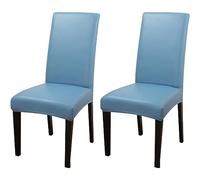 ZhaoQIAN Juego de 2/4/6 Fundas Impermeables de PU for sillas de Comedor: Fundas duraderas for Cocina, Hotel y Restaurante.(Light Blue,2pack)