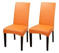 ZhaoQIAN Juego de 2/4/6 Fundas Impermeables de PU for sillas de Comedor: Fundas duraderas for Cocina, Hotel y Restaurante.(Orange,2pack)