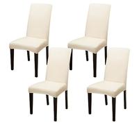 ZhaoQIAN Juego de 2/4/6 Fundas Impermeables de PU for sillas de Comedor: Fundas duraderas for Cocina, Hotel y Restaurante.(Off-White,4pack)