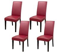 ZhaoQIAN Juego de 2/4/6 Fundas Impermeables de PU for sillas de Comedor: Fundas duraderas for Cocina, Hotel y Restaurante.(Red,4pack)