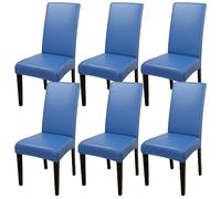 ZhaoQIAN Juego de 2/4/6 Fundas Impermeables de PU for sillas de Comedor: Fundas duraderas for Cocina, Hotel y Restaurante.(Dark Blue,6pack)