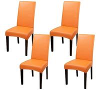 ZhaoQIAN Juego de 2/4/6 Fundas Impermeables de PU for sillas de Comedor: Fundas duraderas for Cocina, Hotel y Restaurante.(Orange,4pack)