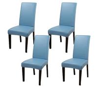ZhaoQIAN Juego de 2/4/6 Fundas Impermeables de PU for sillas de Comedor: Fundas duraderas for Cocina, Hotel y Restaurante.(Light Blue,4pack)