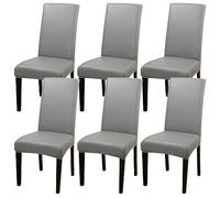 ZhaoQIAN Juego de 2/4/6 Fundas Impermeables de PU for sillas de Comedor: Fundas duraderas for Cocina, Hotel y Restaurante.(Dark Grey,6pack)