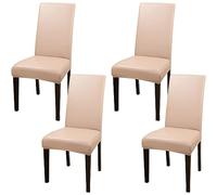 ZhaoQIAN Juego de 2/4/6 Fundas Impermeables de PU for sillas de Comedor: Fundas duraderas for Cocina, Hotel y Restaurante.(Powder,4pack)